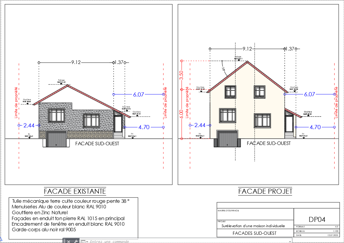 Facade surelevation